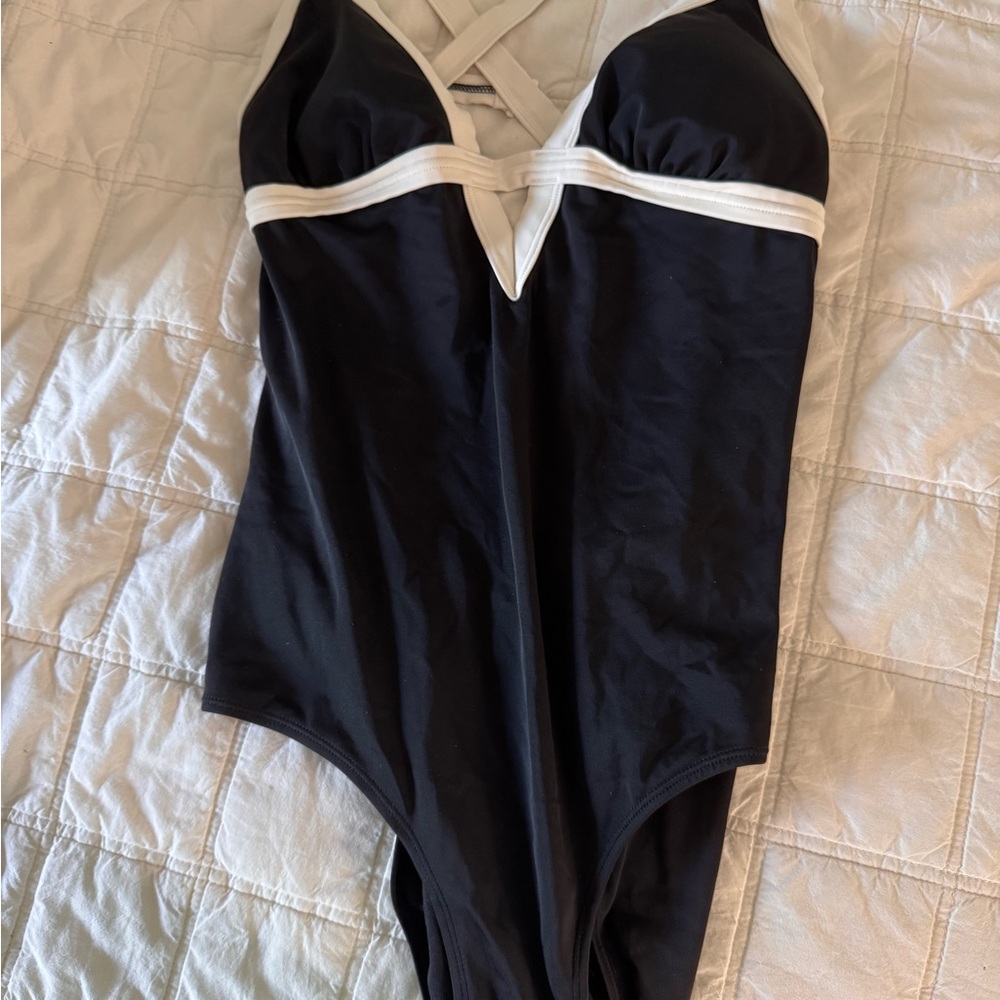 Joe Fresh Black and White Women Swim One Piece